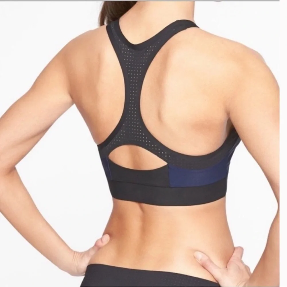 NWT Athleta Bonaire Bikini Top Navy/Black Size Small.